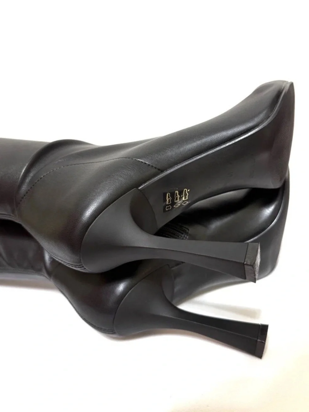 41 US9.5 Bianca Di 🇮🇹Italy Thigh High Boots As Leather 28”Shaft Heel Pointed Toe